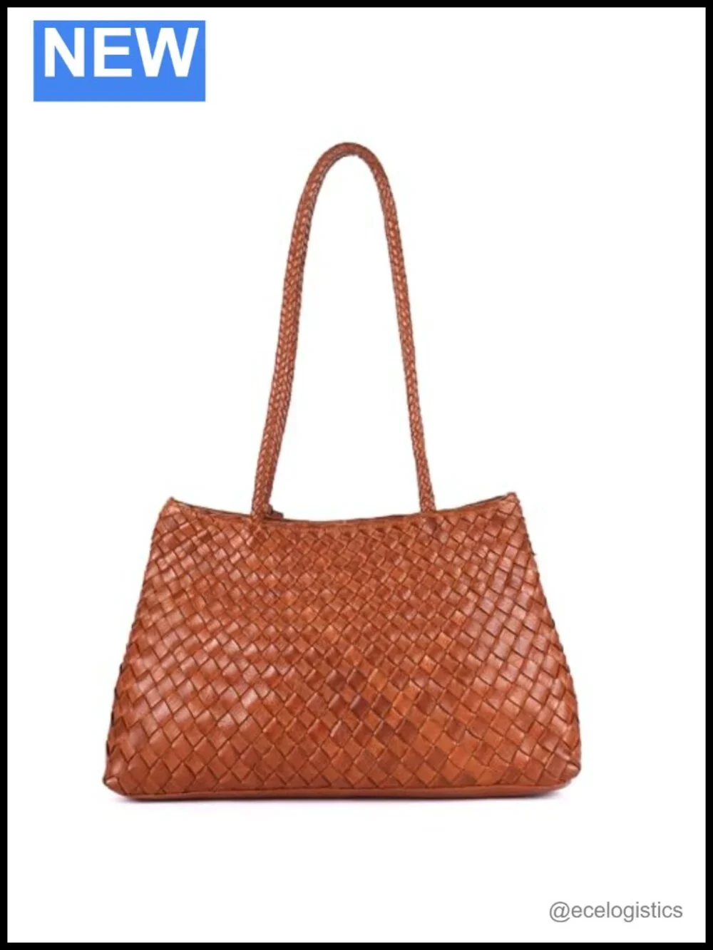 Handwoven Leather Tote Bag, Lightweight Artisan Leather Purse, Spacious Carryall